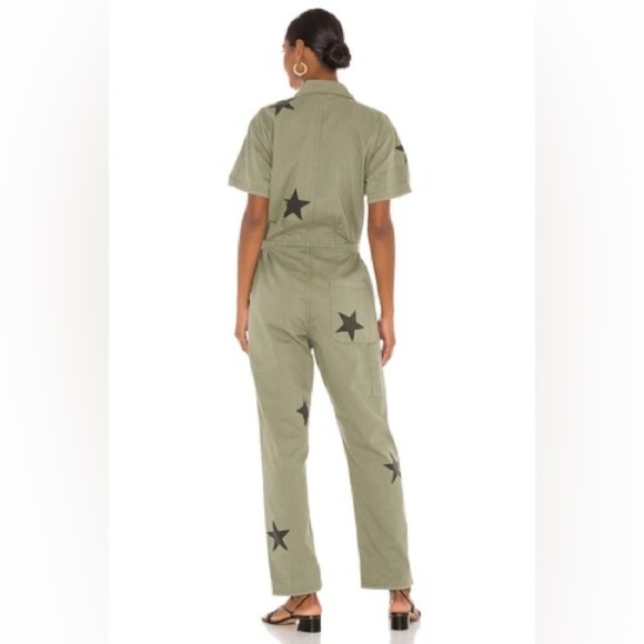 NEW Pistola Grover Jumpsuit Royal Honor Green Denim Stars Size XS NWOT - Picture 3 of 10